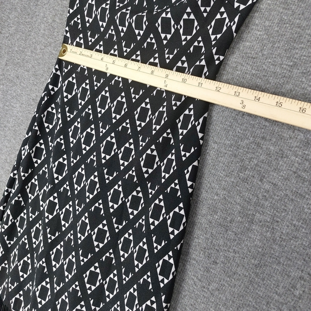 H&M COACHELLA WOMENS BLACK WHITE GEOMETRIC LONG FRINGE FESTIVAL DRESS SIZE 2 - Picture 3 of 12